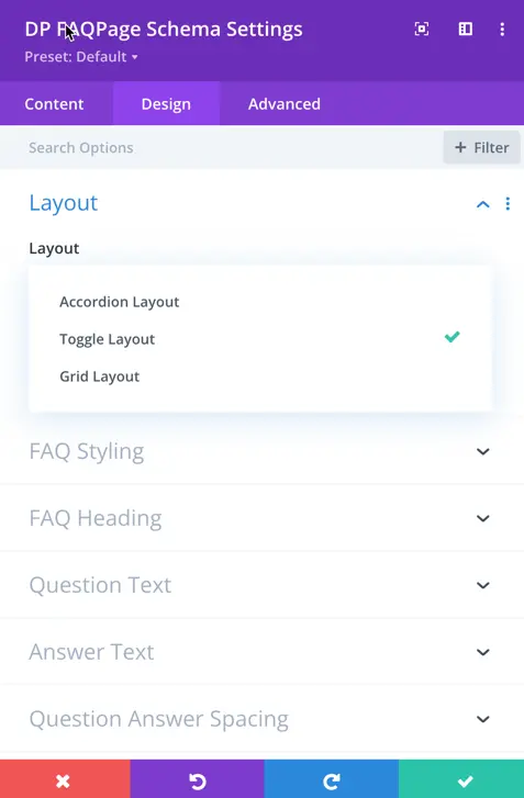 3 layouts in faqpage schema