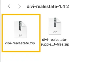 main zip file to install realstate child theme