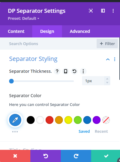 Separator-Design-Settings