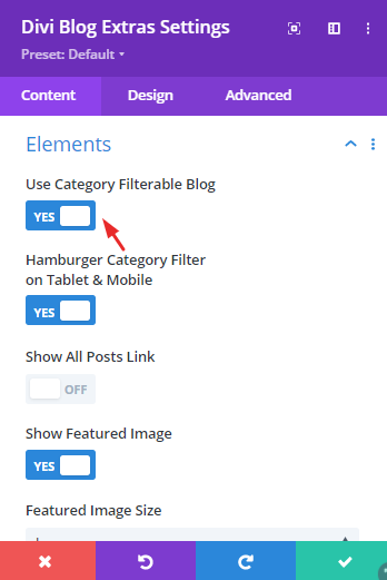 Category filter - Divi Extended Documentation