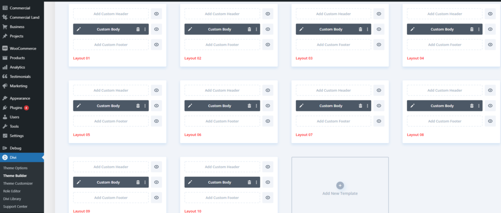 divi WooCommerce layout