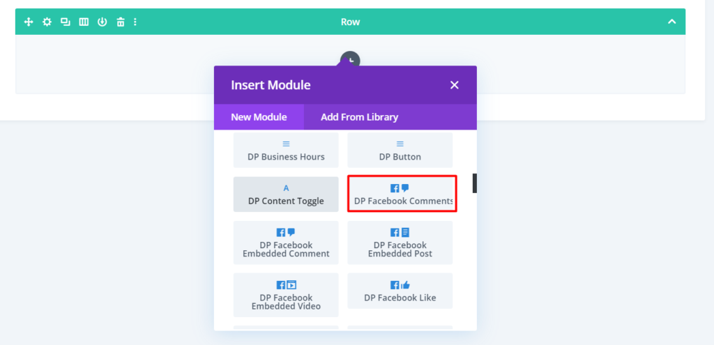 insert-facebook-divi-module