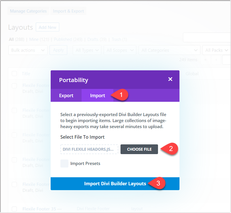 divi-layout-import-process