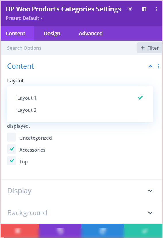 Woo Products Categories - Divi Extended Documentation