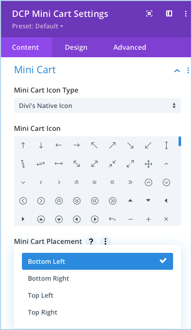 DCP Mini Cart - Divi Extended Documentation