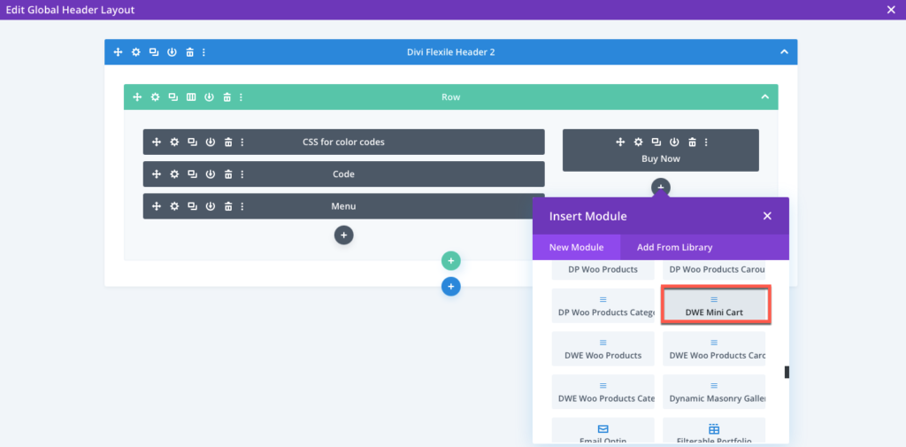 Mini Cart in custom Divi Header - Divi Extended Documentation