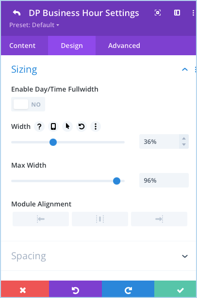 business hours module divi