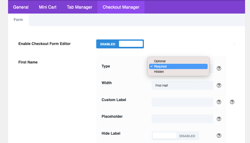 Checkout Field Editor (Checkout Manager) for WooCommerce