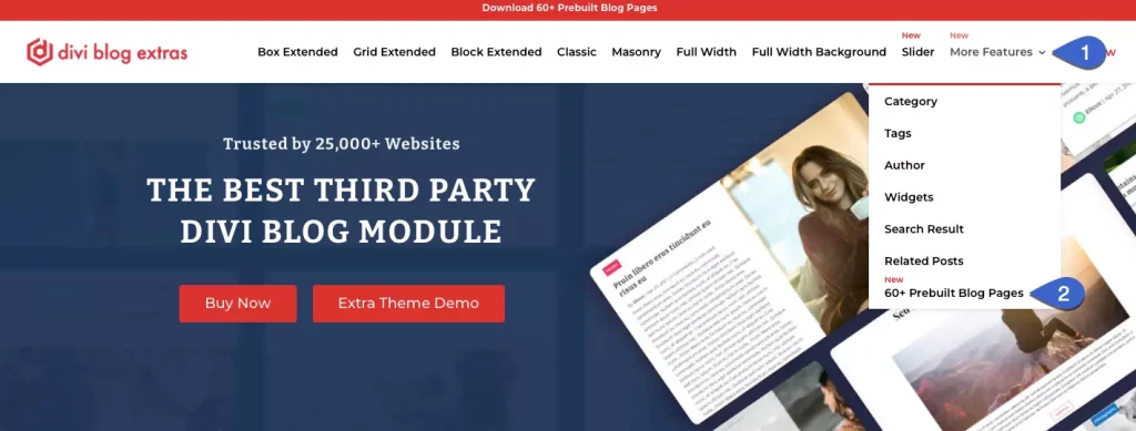 Divi Blog Extras free layouts