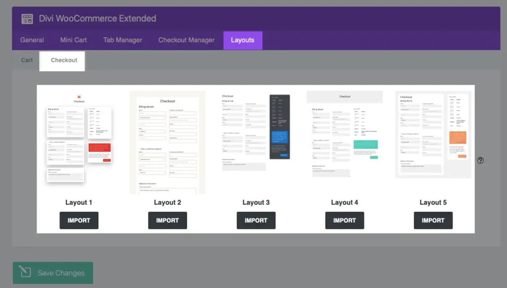 WooCommerce checkout page layouts