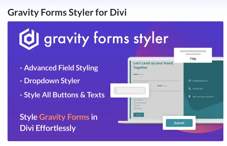 gravity forms styler for divi