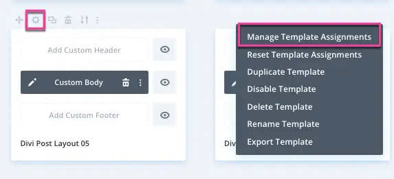 manage template for post layout