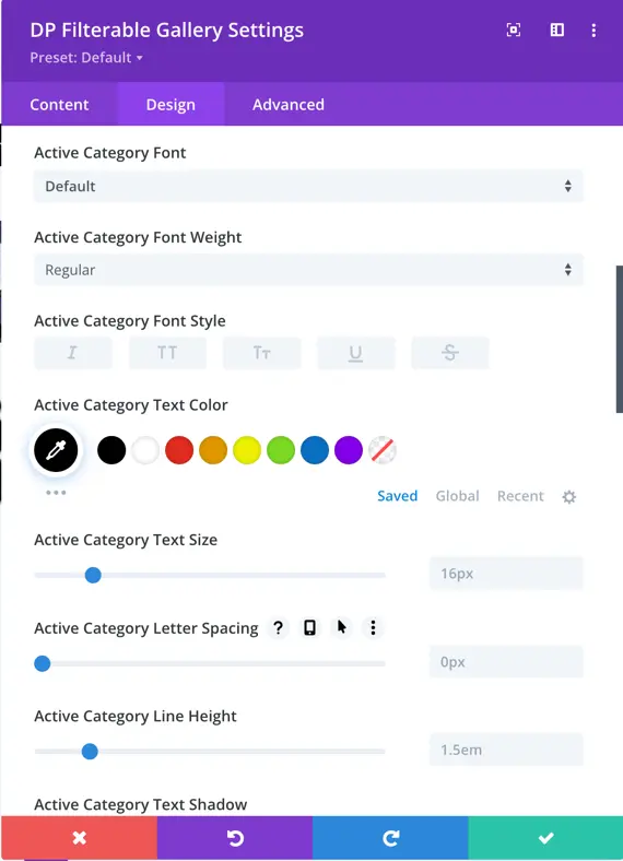 category term design options