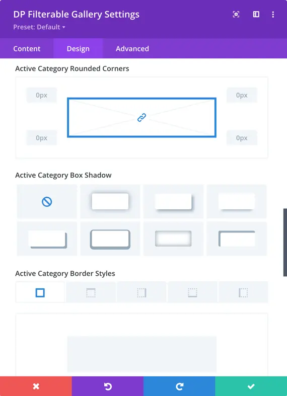 categroy term border design options