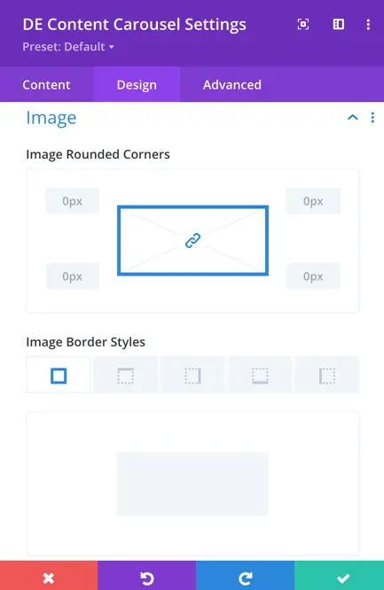 global image option in de content carousel