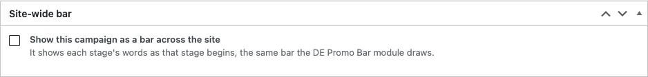 Site-wide bar option in a campaign