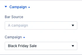 DE Promo Bar Campaign settings