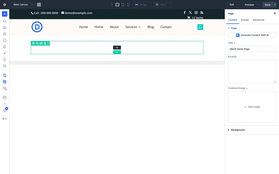 Adding the DE Countdown Timer module in the Divi Visual Builder