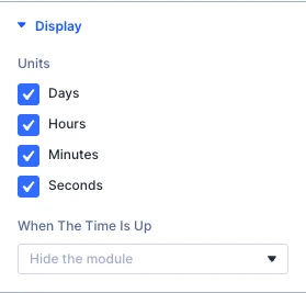 Event Countdown Display settings