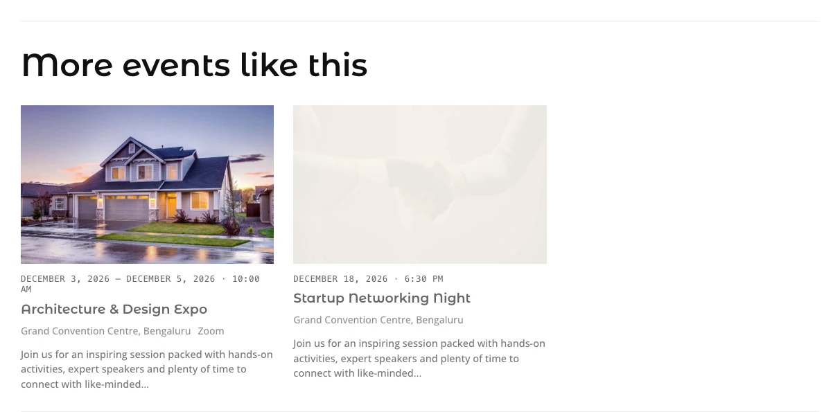 Related Events module on the frontend