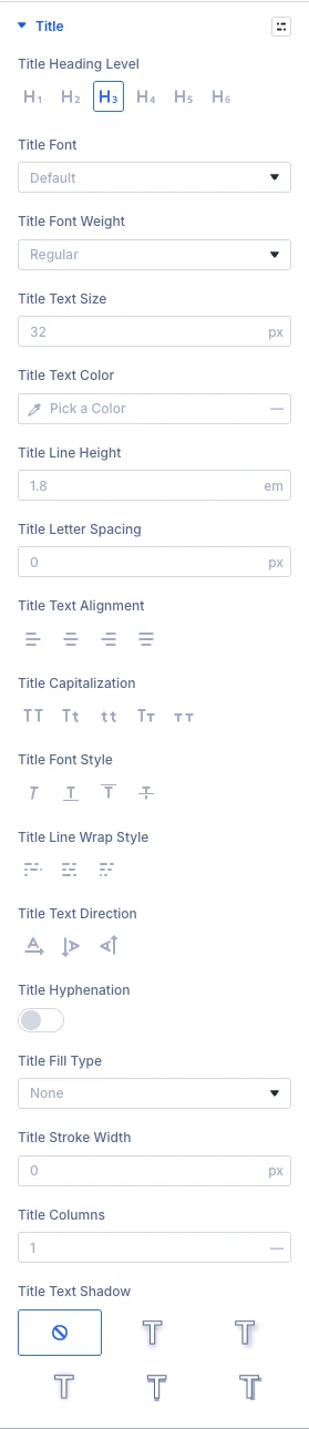 Advanced Counter Title design settings