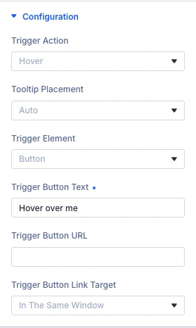 Advanced Tooltip Configuration settings