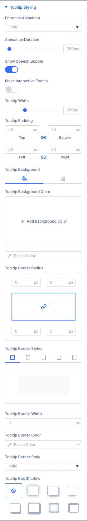 Advanced Tooltip Tooltip Styling design settings