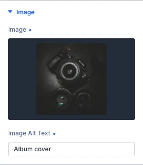 Audio Player Image settings