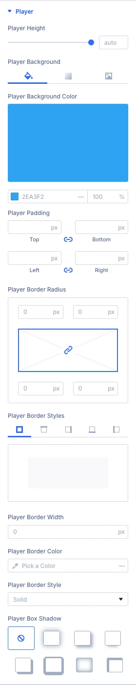 Audio Player Player design settings