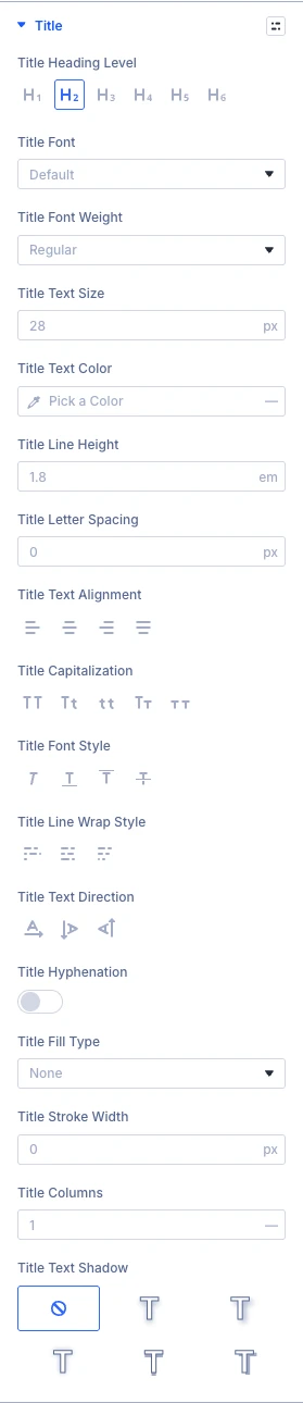 Audio Player Title design settings