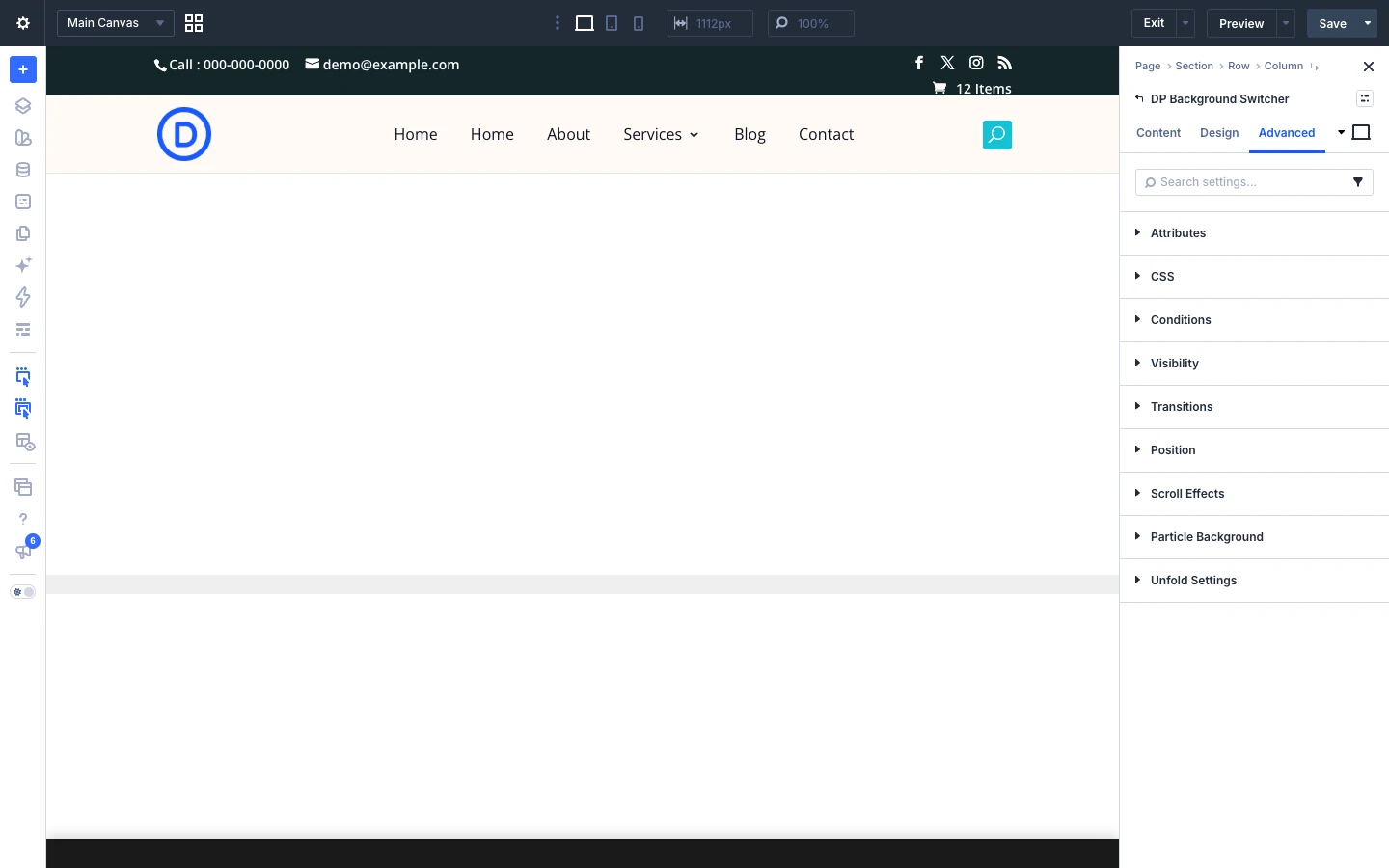 Background Switcher Advanced tab