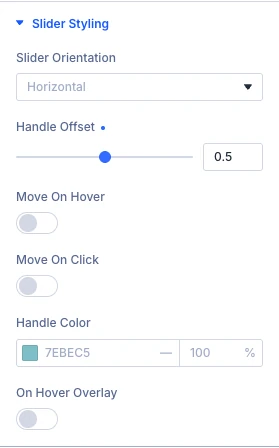 Before After Slider Slider Styling design settings