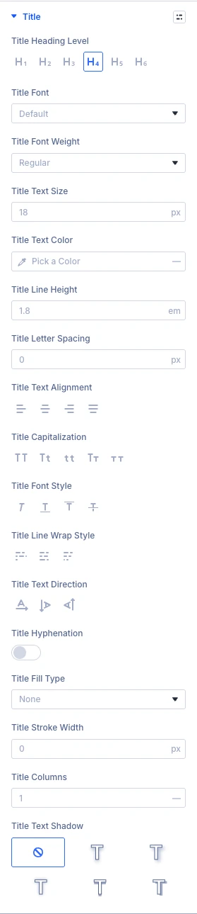 Blog Categories Title design settings