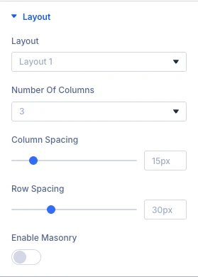Blog Layout settings