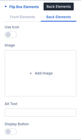 Flip Box Elements (Back Elements) settings