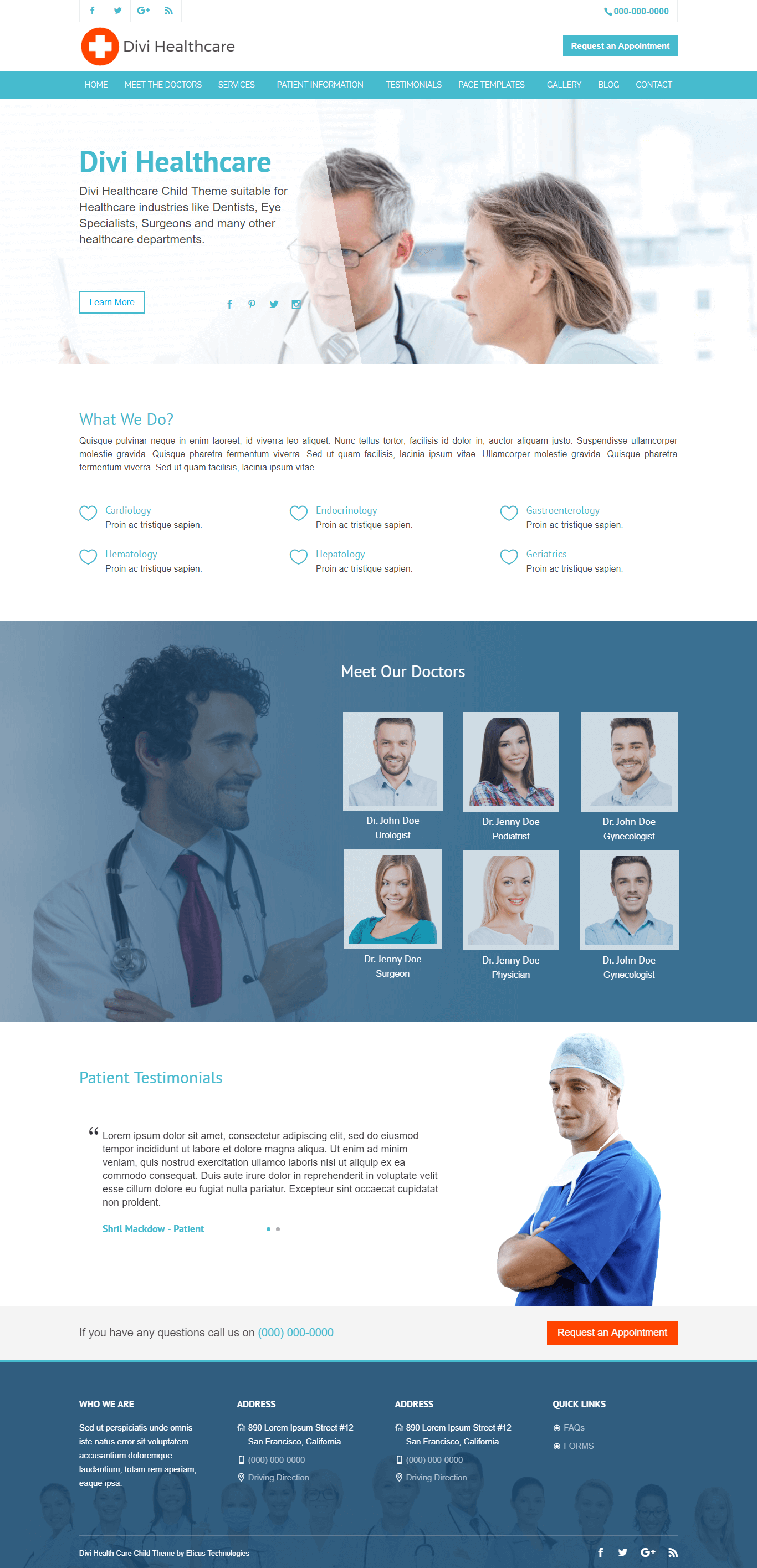 Divi healthcare child theme