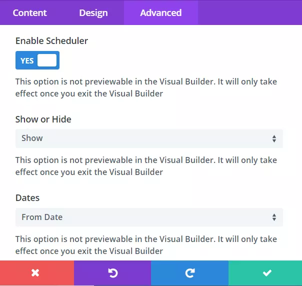 Divi Scheduler Extension