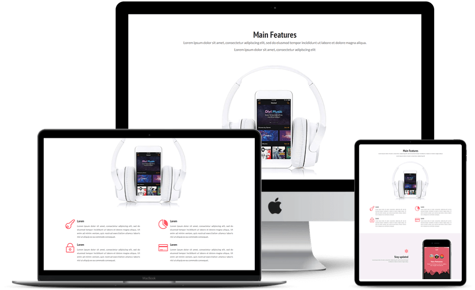 Divi App child theme features