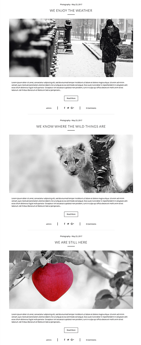 Divi classic blog layout