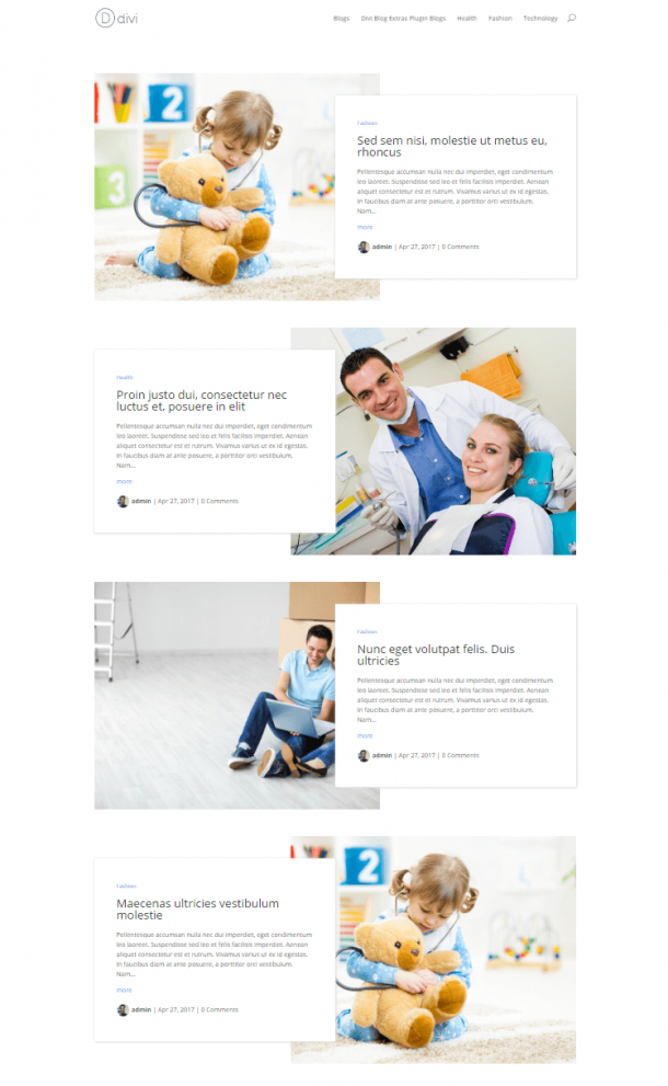 divi theme blog post layout