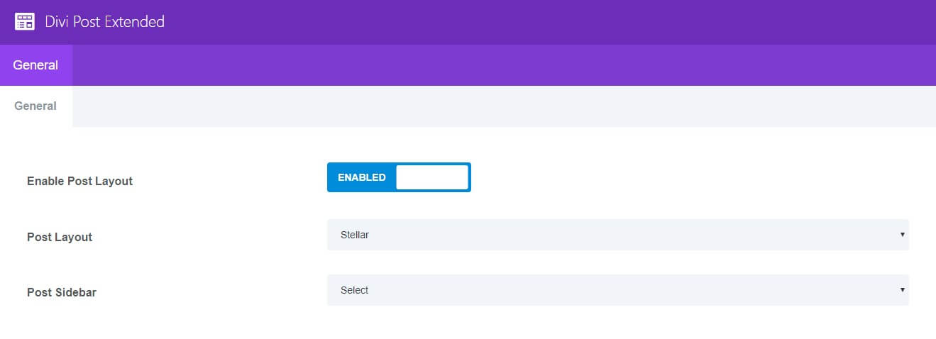 Select Divi post extended layout for entire posts