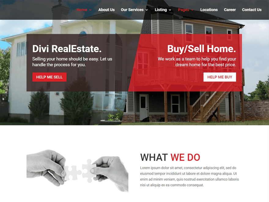 Divi RealEstate A Divi child theme for real estate webites