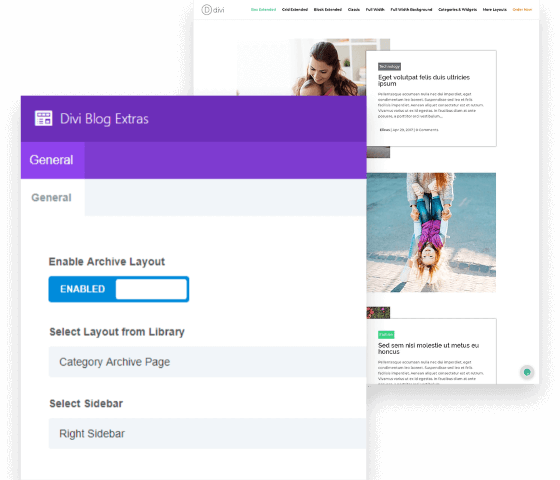 Divi Blink comes with added support for category, date, author, and tag archive pages