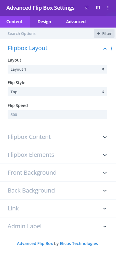 Advanced Flip Box settigs