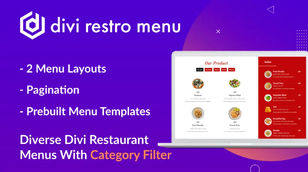 Divi restaurant menu