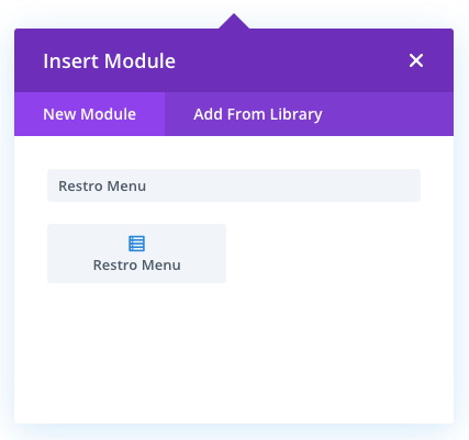 Divi restaurant menu plugin's module