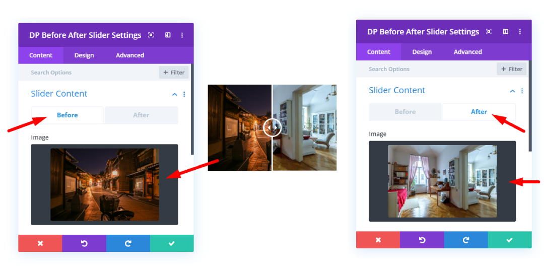 How to use before and after slider module in Divi with examples