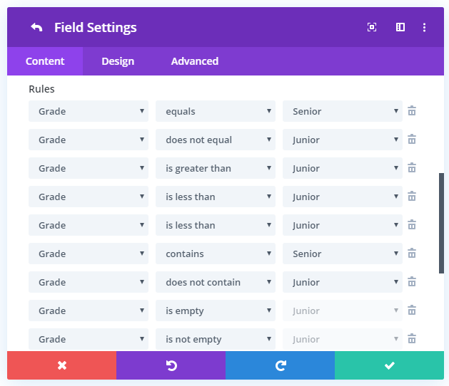 Divi Conditional Logic All Rules