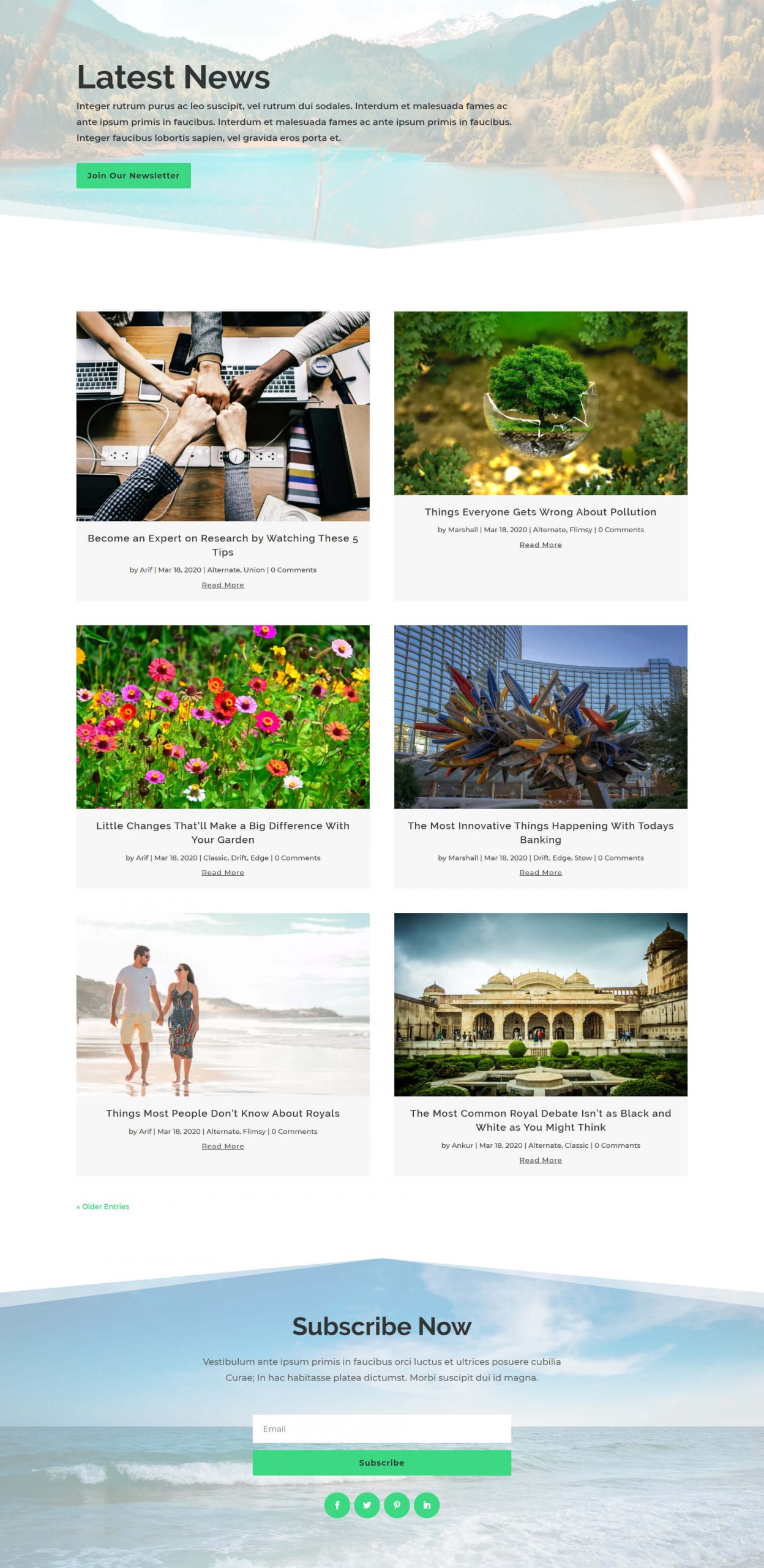 Stow Divi Blog Page Layout