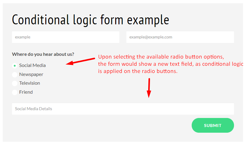 Working of Conditional Logic Form step B